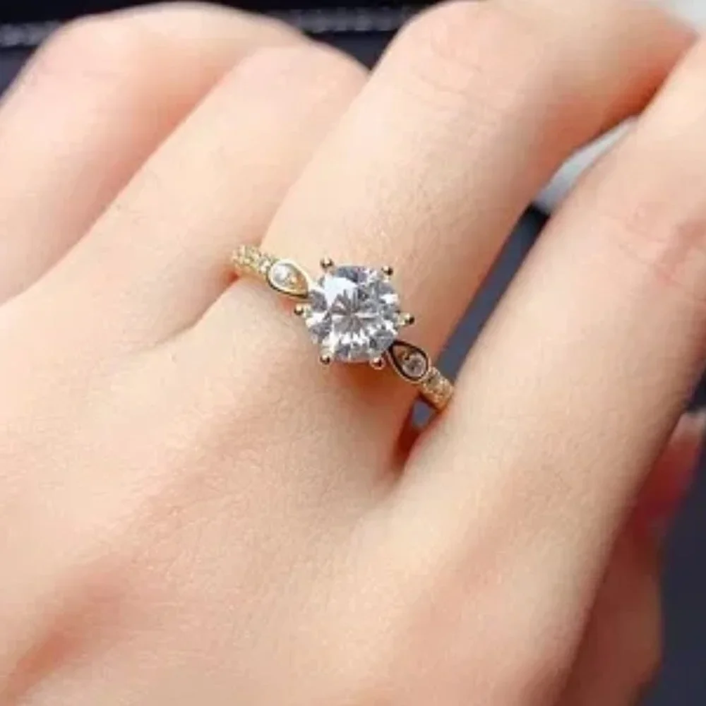 🦋 Romantic Beautiful Carved Zircon Gold Plated Dainty Ring for UNVN12001 - Picture 3 of 6